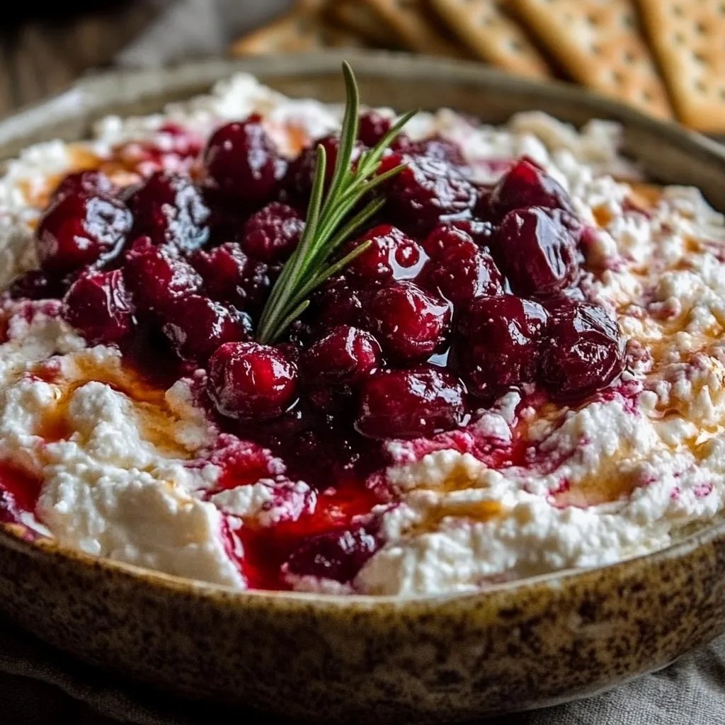 Easy Cranberry Whipped Feta Dip with Crackers
