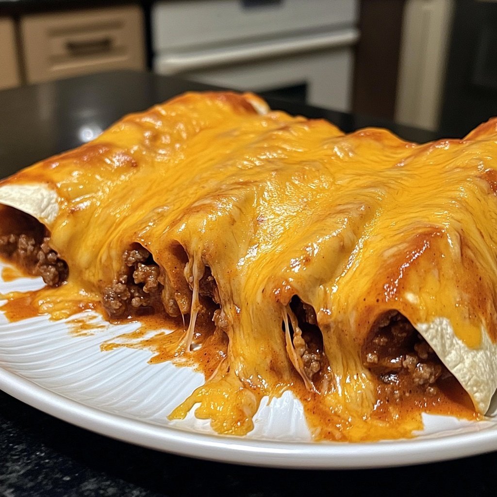 Easy Cheesy Ground Beef Enchiladas