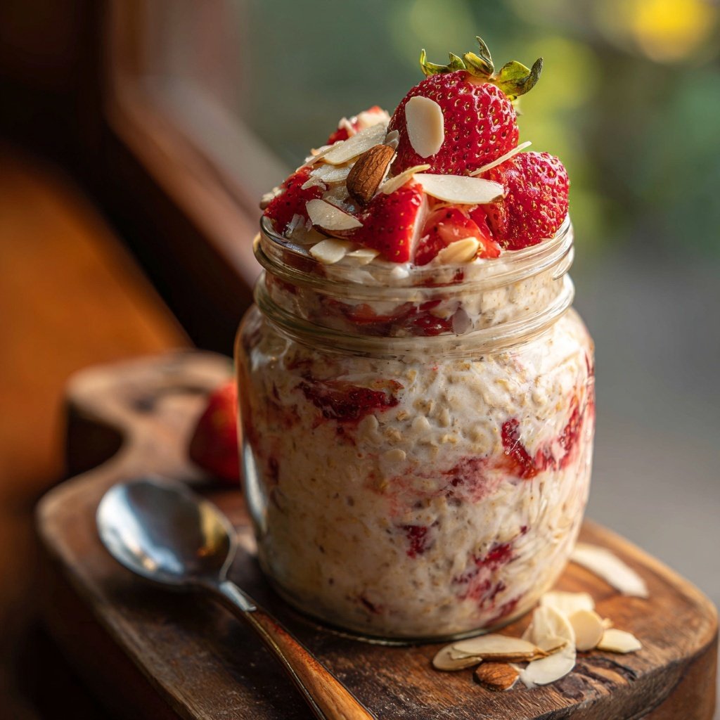 Strawberry Almond Overnight Oats