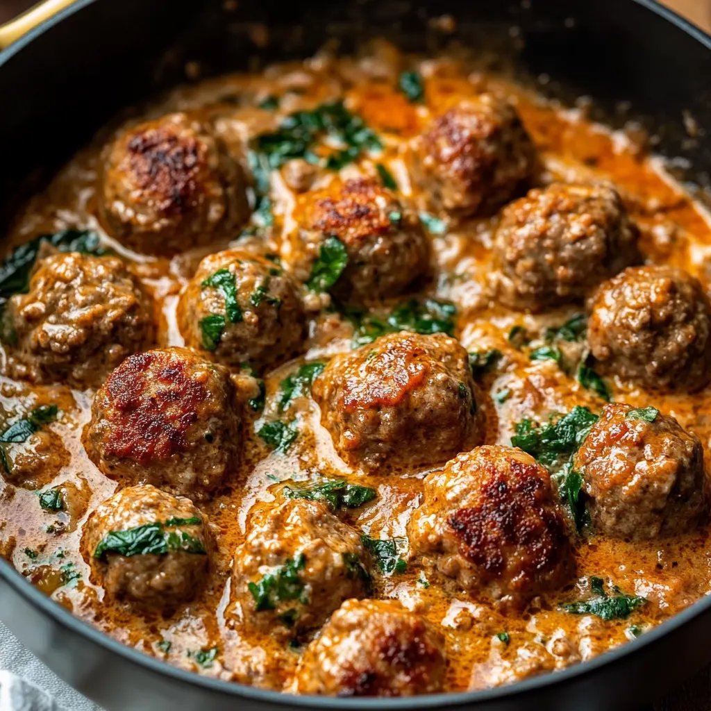 Creamy Tuscan Low Carb Meatballs