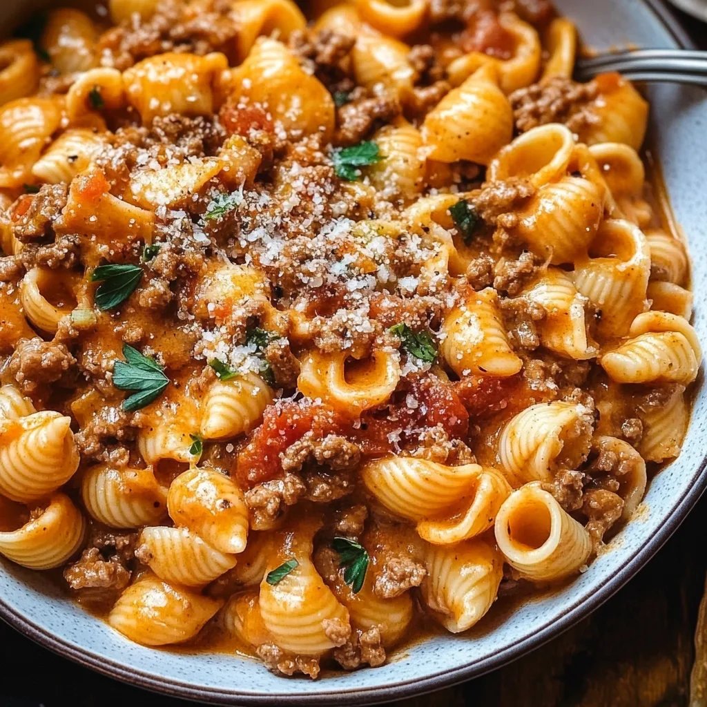 Creamy Beef and Shells