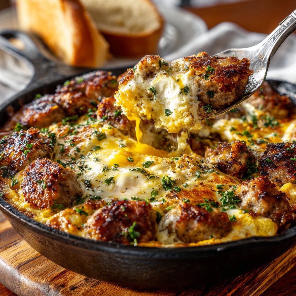 Keto Breakfast Sausage And Egg Skillet
