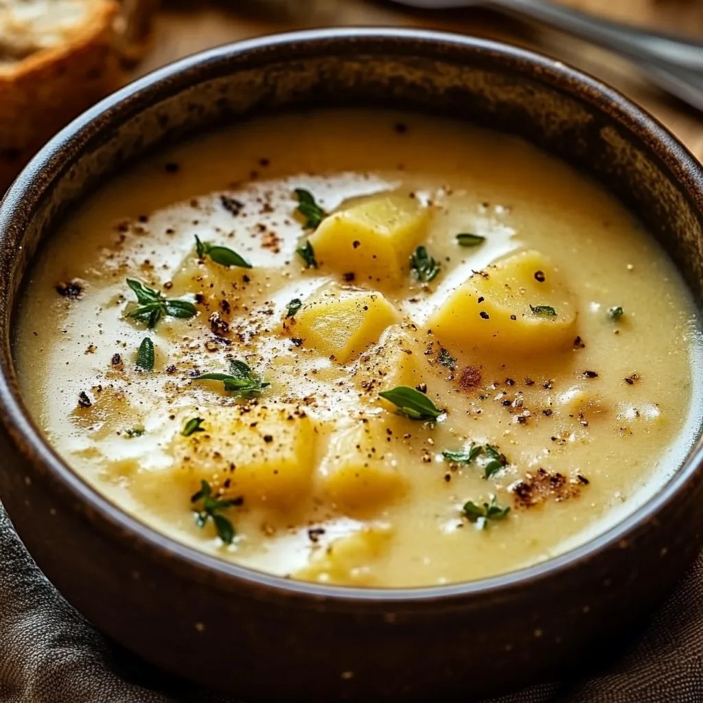 Cheddar Garlic Herb Potato Soup