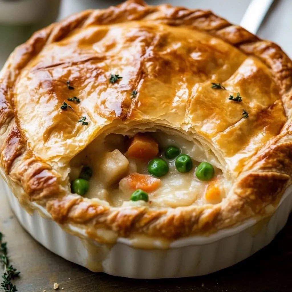 Chicken Pot Pie with Puff Pastry