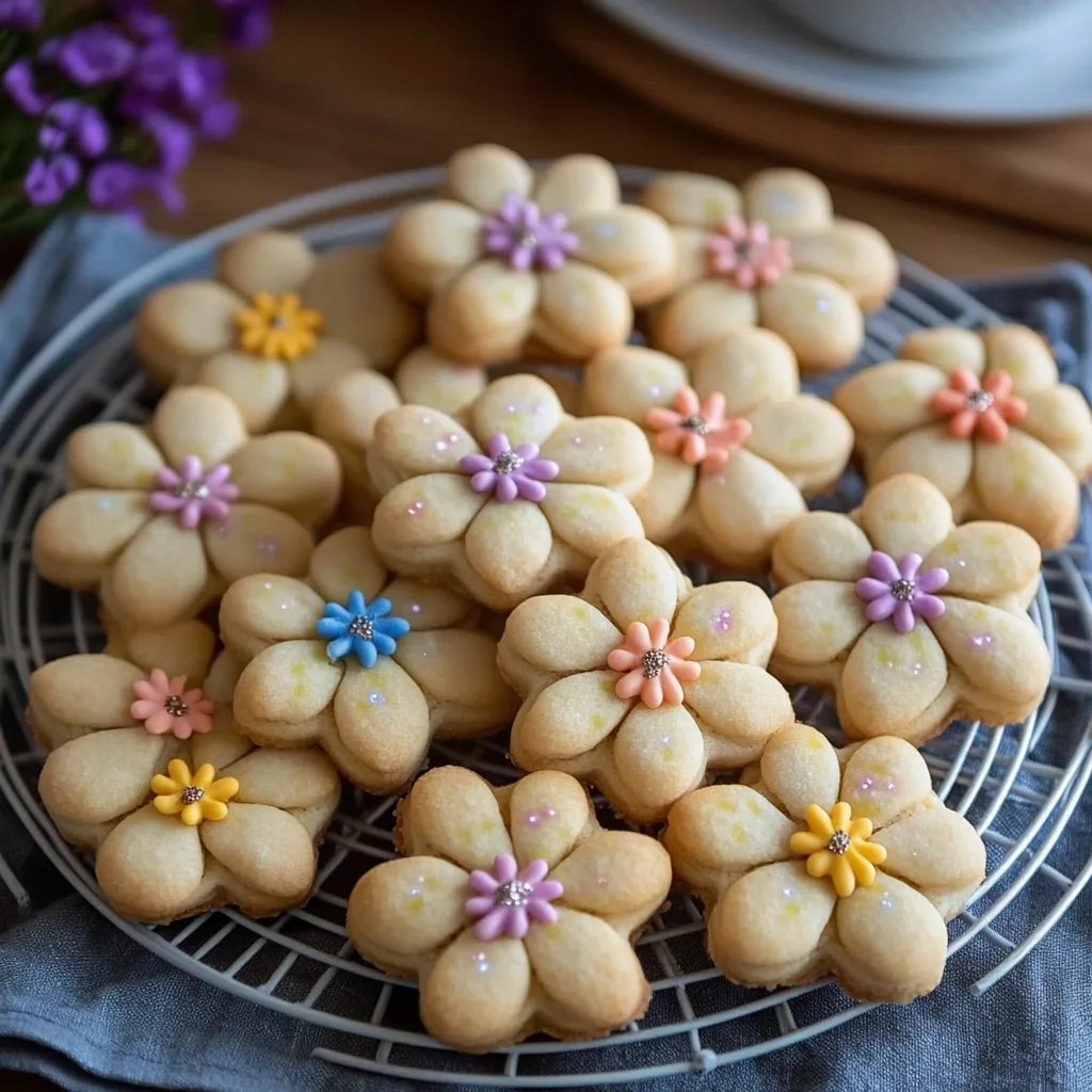 Spring Flower Shortbread Cookies