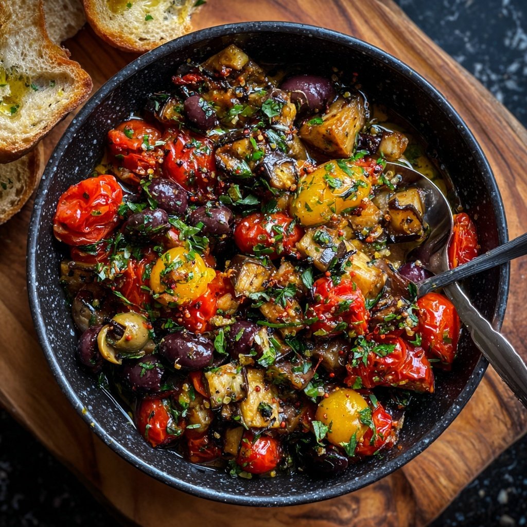 Mediterranean Roasted Eggplant Salad